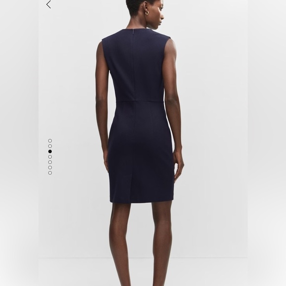 NWT Mango Roma-Knit Sleeveless Dress in dark navy, size US 10 - Picture 3 of 8